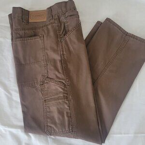 Mens Carpenter Pants Brown Schmidt Workwear Size 36x30